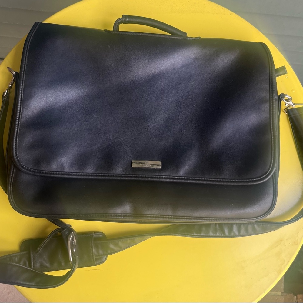 Nine West Black Leather Briefcase